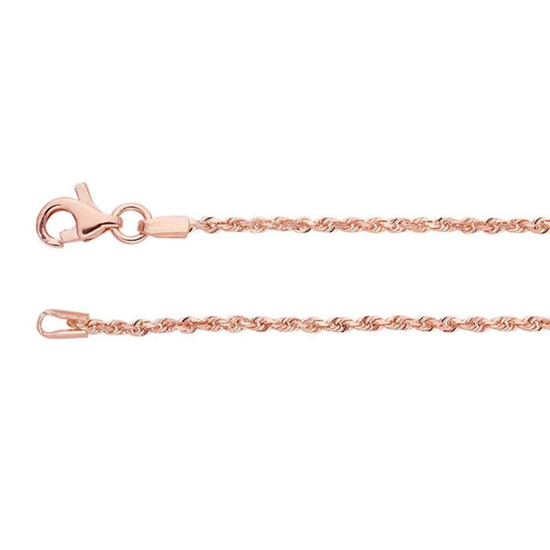 14K Rose Gold 1.4mm Diamond-Cut French Rope Chain